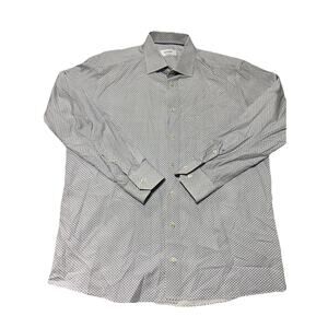 Eton Dress Shirt‎ Mens XL 17 Blue Contemporary Formal Business Quiet Luxury Euro